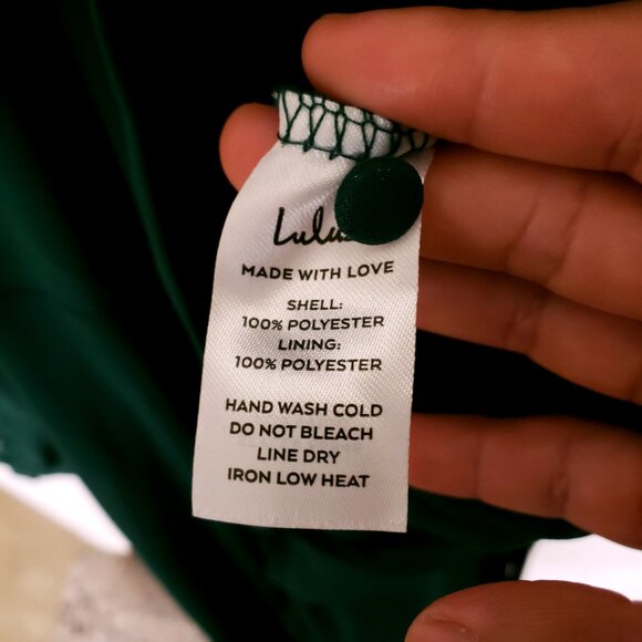 Lulus My Whole Heart Emerald Green Long Sleeve Wrap Dress Formal Party Size L - Picture 12 of 16